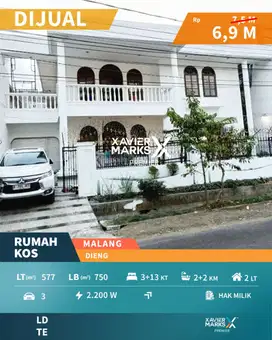 Dijual Rumah Kos + Rumah Induk Selangkah Ke Kampus Unmer Malang