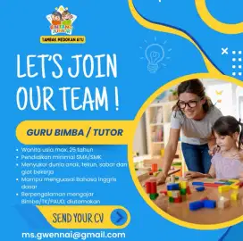 Lowongan Kerja Guru / Pengajar / Tutor Bimba Calistung