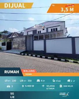 Dijual Harga Miring Rumah Mewah Dekat Ayam Jogja di Dieng Malang