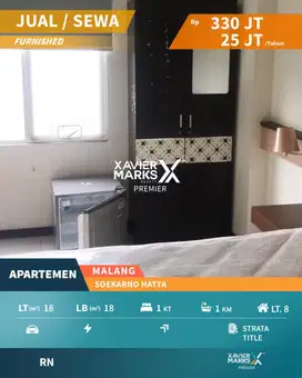 Dijual Apartemen di Soekarno Hatta Lowokwaru Malang Furnish Siap Huni