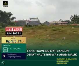 Tanah Kavling Murah dlm Komp pajak pd Aren Free Biaya2