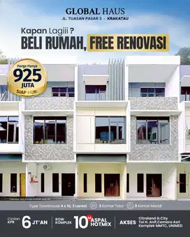 Townhouse 3 Tingkat Jalan Tuasan Komplek Global Haus Lokasi Strategis