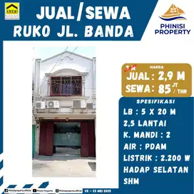 DIJUAL Ruko Harga Bagus di Jalan Banda