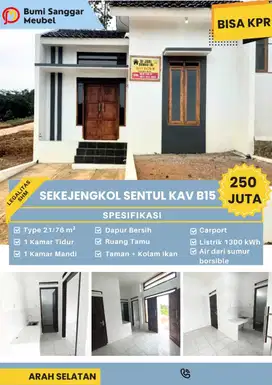 Dijual Rumah siap huni cluster sentul B-14 cileunyi