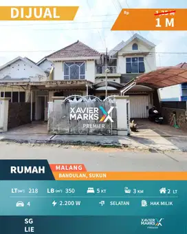 Dijual Rumah Luas, Terawat & Strategis Nol Jalan Area Bandulan, Malang