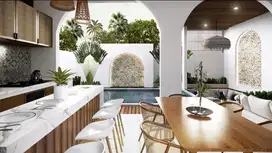 Villa dengan konsep santorini modern nusadua bali