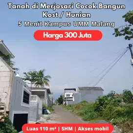 Tanah di Merjosari 3 Menit Kampus UMM Malang