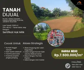 DIJUAL TANAH KOSONG – LOKASI STRATEGIS PEJATEN, JAKARTA SELATAN!