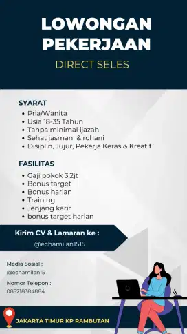 Di butuhkan segera seles marketing