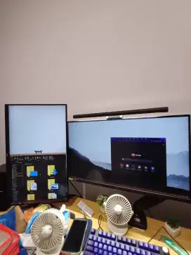 Dual Monitor 27Inch (Bonus Arm Monitor & Light Bar) Nego sampai jadi