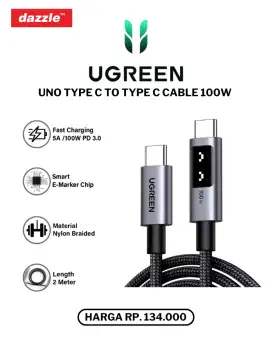 UGREEN UNO TYPE C TO TYPE C CABLE 100W