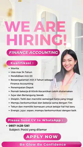Dicari Bagian Finance Pengalaman 2tg