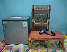 Kulkas Mini Hisense, Hydrayer Miyako, Meja Lipat kayu, Rak 3 susun