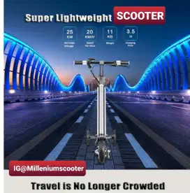 Skuter listrik lipat Millenium Scooter Type 3 roda