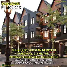 Dijual Kos-Kosan Murah Nempel UI Untuk Investasi Pendapatan Masa Depan