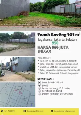 Di jual tanah kavling di jagakarsa jakarta selatan