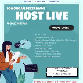 LOWONGAN HOST LIVE