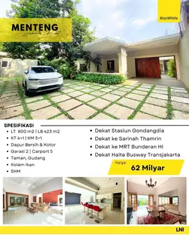 Di jual rumah mewah di kawasan Menteng jakarta pusat