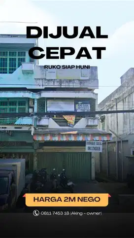 Ruko 3 Lantai Strategis di Jambi Kota – Dekat Mall JAMTOS & Hotel!