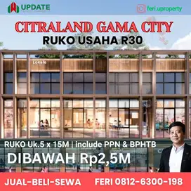 RUKO CITRALAND GAMA CITY R30 MEDAN SANGAT MURAH LOKASI STRATEGIS