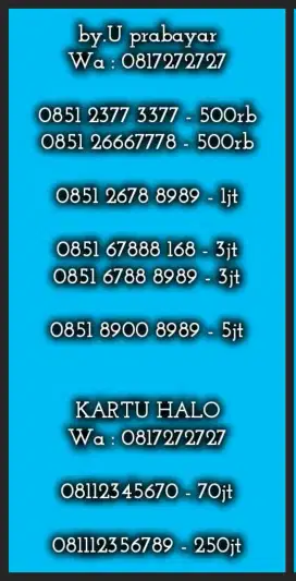 NOMOR CANTIK by.U n KARTU HALO