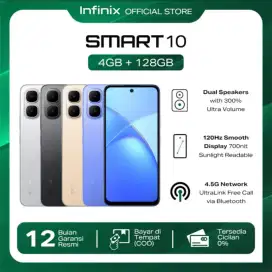 INFINIX SMART 10 RAM 4+4/128 GB, NEW SEGEL BNIB NO REPACK GARANSI RESM