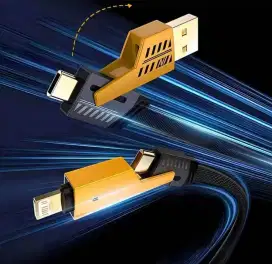 Kabel charger fast charging 4 in 1 kondisi baru