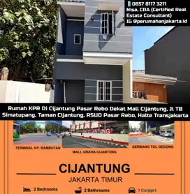 Rumah KPR BSI Siap Huni Cijantung Jaktim Dekat Terminal Mall Cijantung