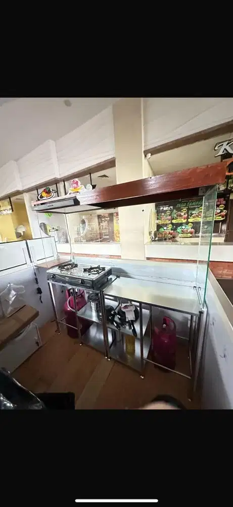 Meja Kompor & Kaca Tempered set