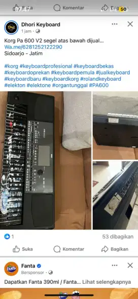 Korg Pa 600 V2 bekas segel