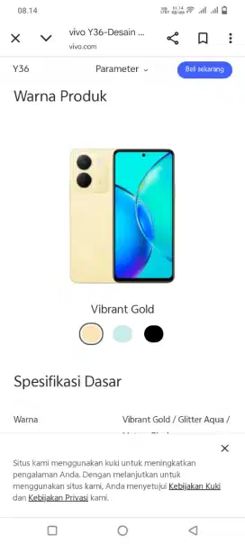 Jual hp y 28 6 / 128 kondisi masih baru
