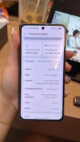 Oppo find N3 fold resmi 16/512gb fullset original normal mulus