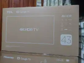 Google tv 43 inch Tcl 43V6C & Hisense 43E6N layar 4K
