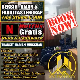 FREE NETFLIX SEWA TRANSIT PERJAM STUDIO APARTEMEN GREEN PRAMUKA CITY