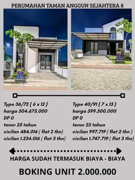 Rumah kredit dp nol angs minimalis free biaya2