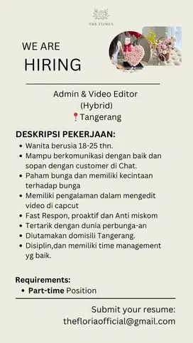 DICARI ADMIN&KONTEN KREATOR GADING SERPONG