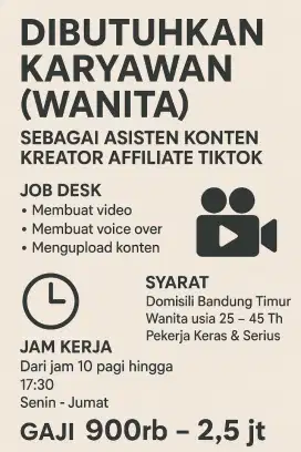 LOWONGAN KERJA WANITA