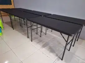 Meja Lipat Krisbow & Kursi Plastik Kuat - Cocok Untuk Usaha Bisnismu