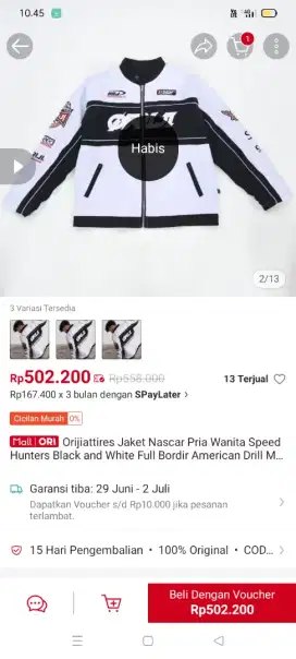 jaket 1x pake 99% kaya baru