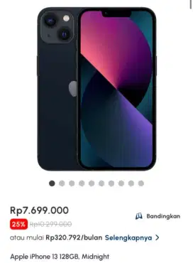 PROMO IPHONE 13 128GB BUNGA 0% DAN GRATIS 2X ANGSURAN
