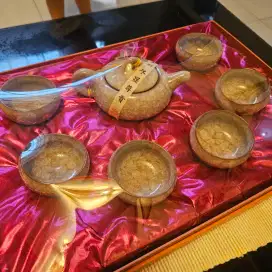 Cangkir Chinese teapot cup teaset isi 6 cup merk teh enam tiga
