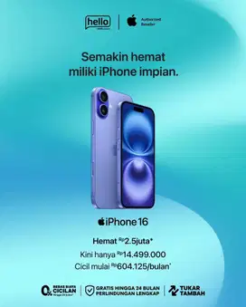iPhone 16 Mulai dari Rp604,125
