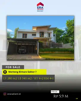 Dijual Rumah di Menteng Bintaro Sektor 7, Garasi & Carport 2 Mobil!