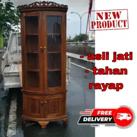 Lemari hias pajangan jati jepara