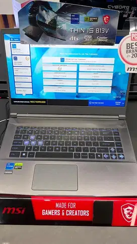 LAPTOP MSI Gaming THIN 15 B13UCX