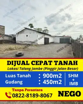 JUAL CEPAT TANAH + BANGUNAN GUDANG