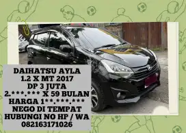 DAIHATSU AYLA 1.2 X MT 2017 DP 3 JUTA