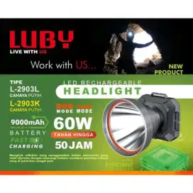 Senter Kepala Merk Luby LED Cas-20W, 40W & 60W 9000mAh Tipe L-2902L