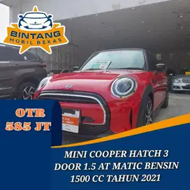 MINI COOPER HATCH 3 DOOR 1.5 AT AUTOMATIC 1500 CC BENSIN TAHUN 2021
