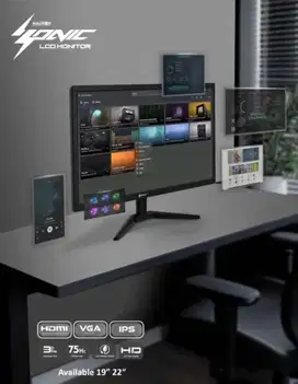 Monitor Komputer HD Ultrawide siap pakai